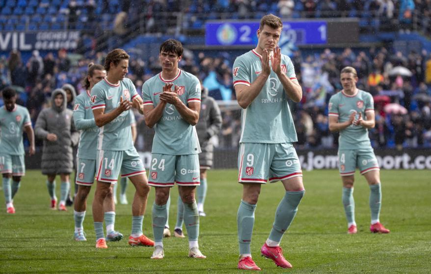 Desolación de los jugadores tras la remontada del Getafe.