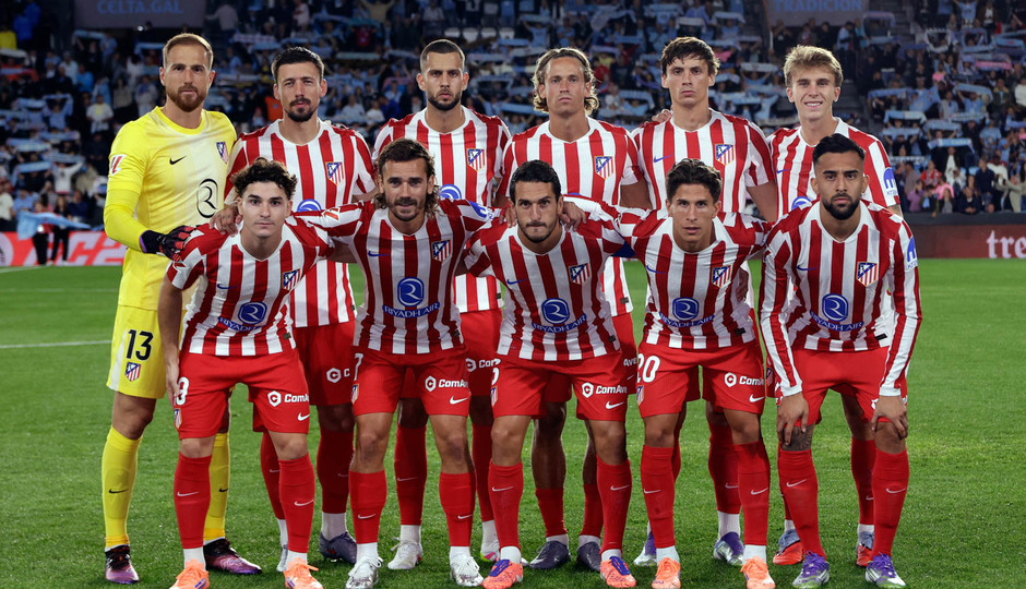Once inicial del Atlético de Madrid en Balaídos