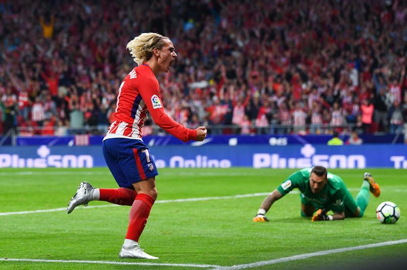 Griezmann inauguró el marcador histórico del Metropolitano. 