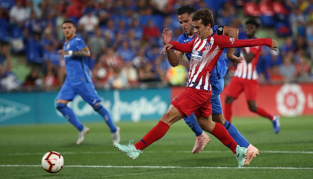 Griezmann no tuvo suerte de cara al gol en Getafe.