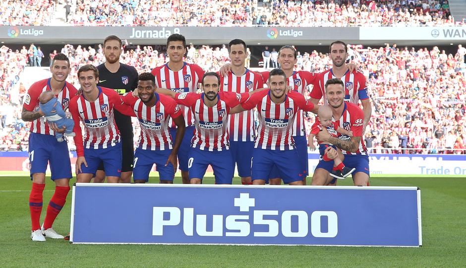 Equipo inicial que saltó al Wanda Metropolitano ante el Betis. 