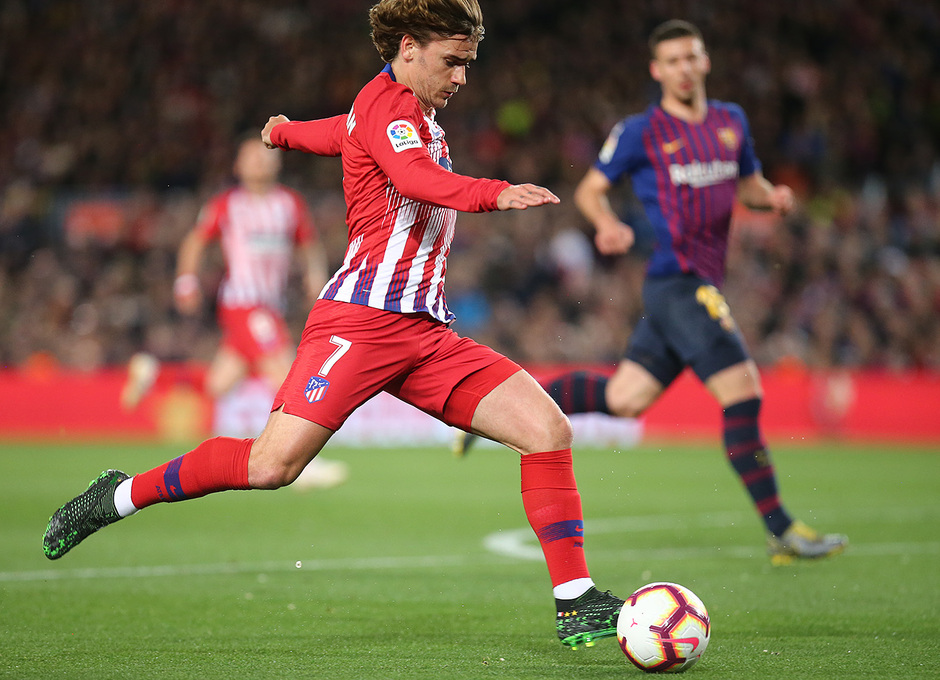 Griezmann hizo un buen partido en el Nou Camp, a pesar de los pitidos continuos desde la grada.