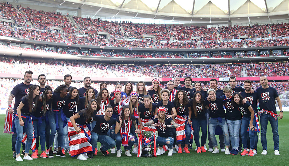 El Atleti Femeninas celebró su tercer título liguero consecutivo en el Wanda Metropolitano.