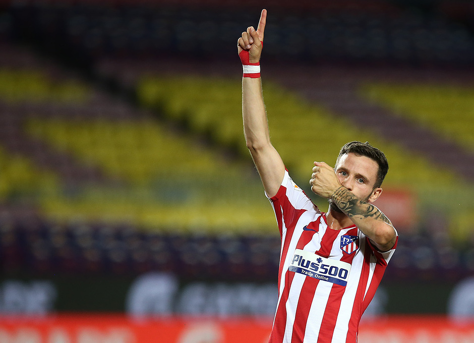 Saúl, goleador atlético en el Nou Camp.