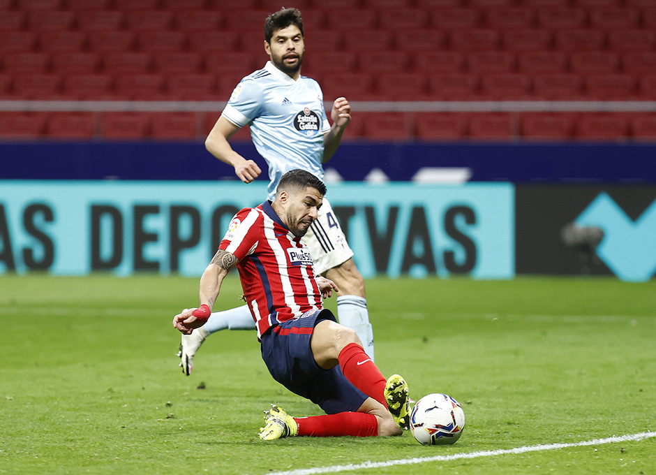 Segundo gol del uruguayo en la noche, décimo-sexto en LaLiga, que suponía la remontada provisional del Atleti.