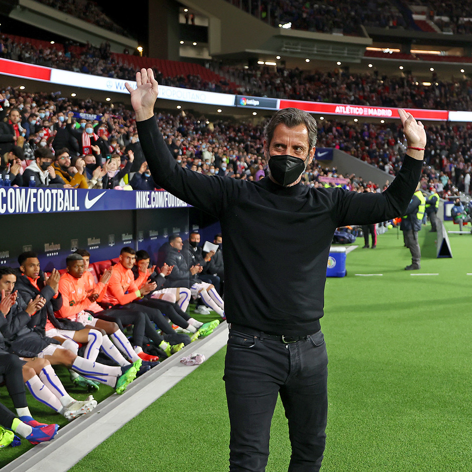 Quique Sánchez Flores fue justamente ovacionado en su primer partido como entrenador en el Wanda Metropolitano.