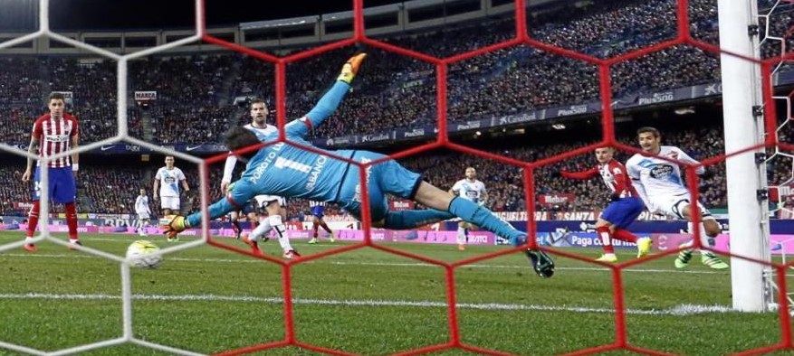 Griezmann amplió la cuenta de remate cruzado