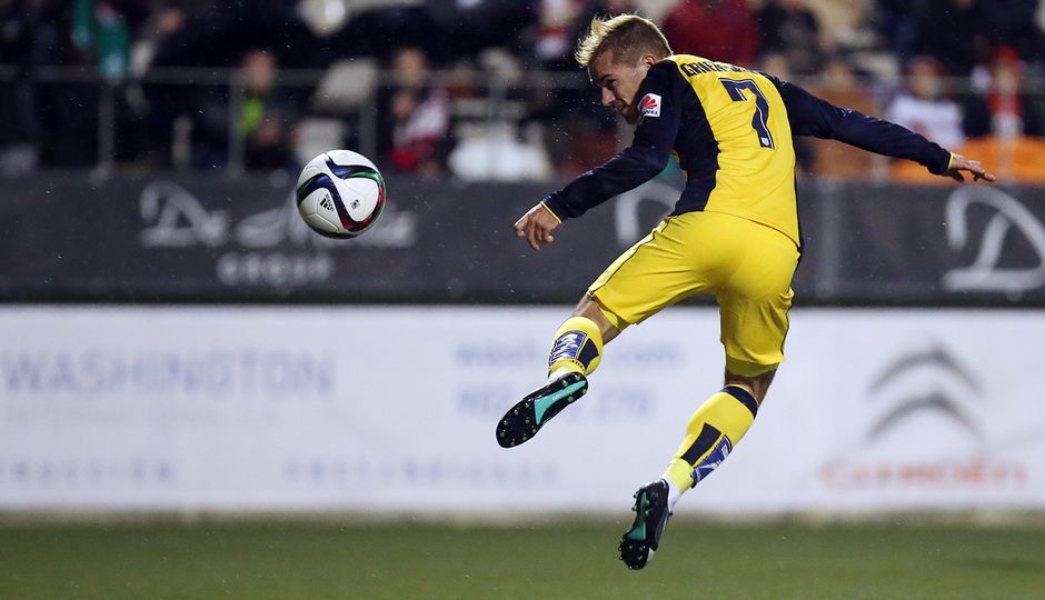 Cabezazo picado de Griezmann que supuso el primer gol del partido