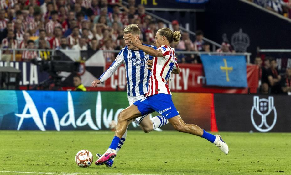 Marcos Llorente, salvando aquí una ocasión clara para los donostiarras de valor gol.