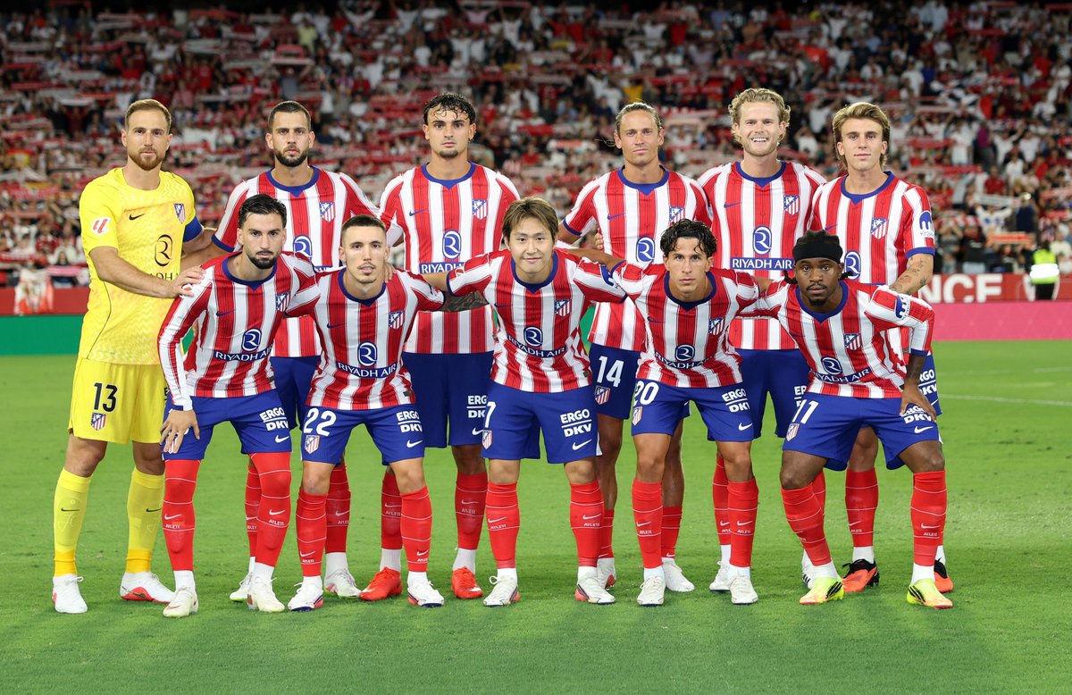 Once inicial del Atlético de Madrid frente al Sevilla FC en el Sánchez-Pizjuán